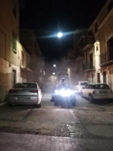 Canicattì, iniziato un massiccio intervento di sanificazione delle vie cittadine(Foto)