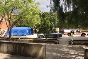 Canicattì, Protezione Civile monta tenda al Poliambulatorio dell'Asp