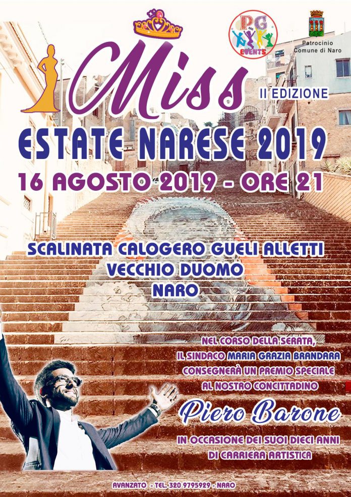 Naro, stasera premio alla carriera a Piero Barone e l'elezione di Miss Estate narese