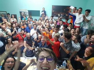 Festeggiamenti per la rielezione del sindaco di Campobello di Licata, Giovanni Picone.