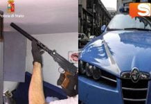 La polizia scopre mitraglietta durante perquisizione