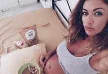 Melita Toniolo con il pancione