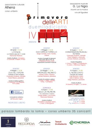 Canicattì, “Primavera delle Arti”: al via la IV edizione Canicattì, “Primavera delle Arti”: al via la IV edizione