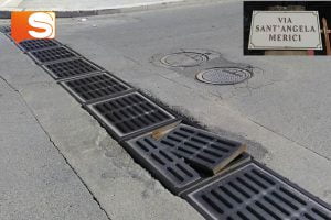 Via Sant'Angela Merici , griglia sprofondata