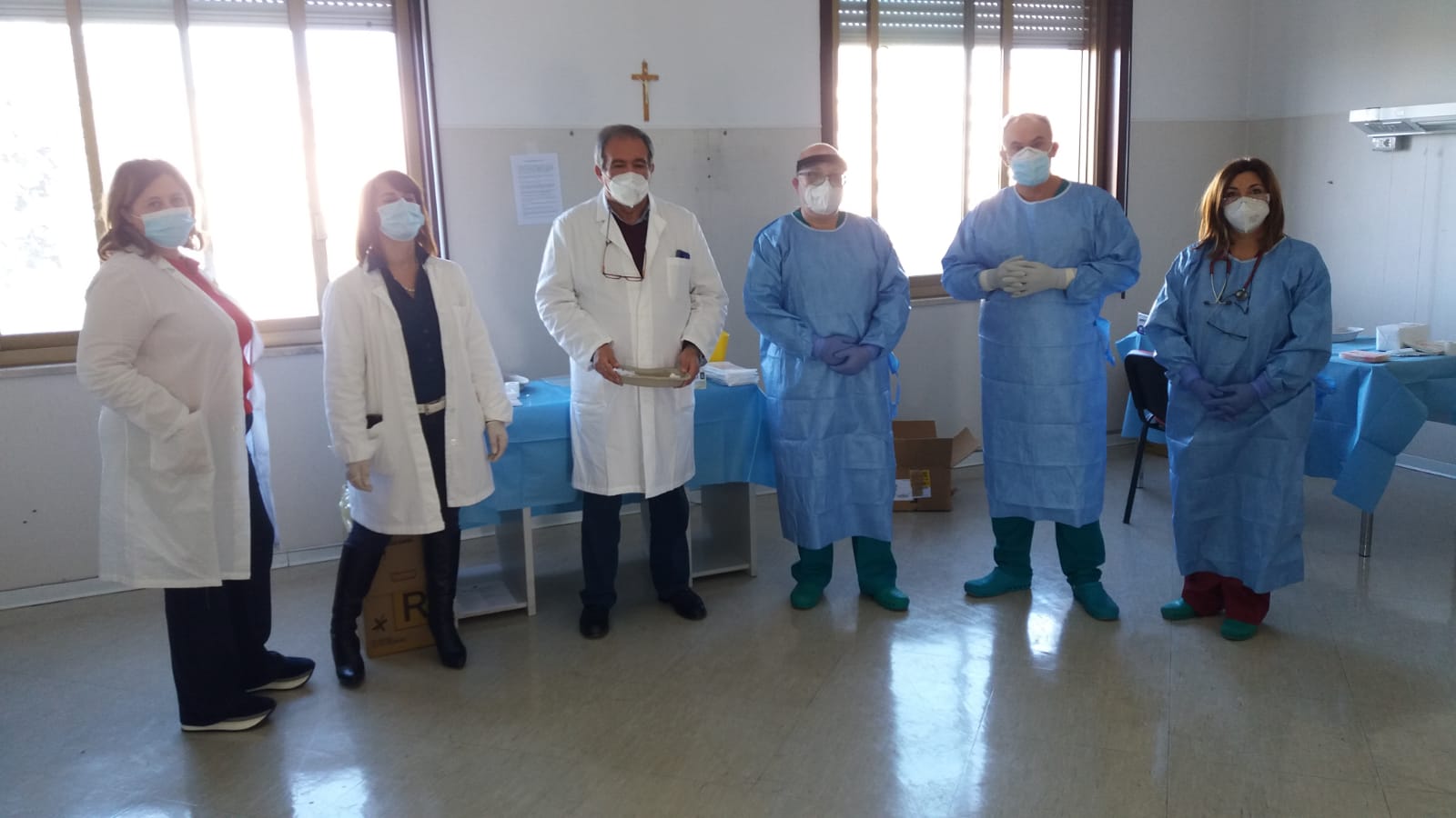 Canicattì, all'ospedale Barone Lombardo somministrate le prime dosi di vaccino anti Covid 19. Canicattì, all'ospedale Barone Lombardo somministrate le prime dosi di vaccino anti Covid 19.