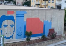 Canicattì, “Muri Liberi. Un muro contro la mafia”: realizzato murale sulla facciata della palestra Comunale