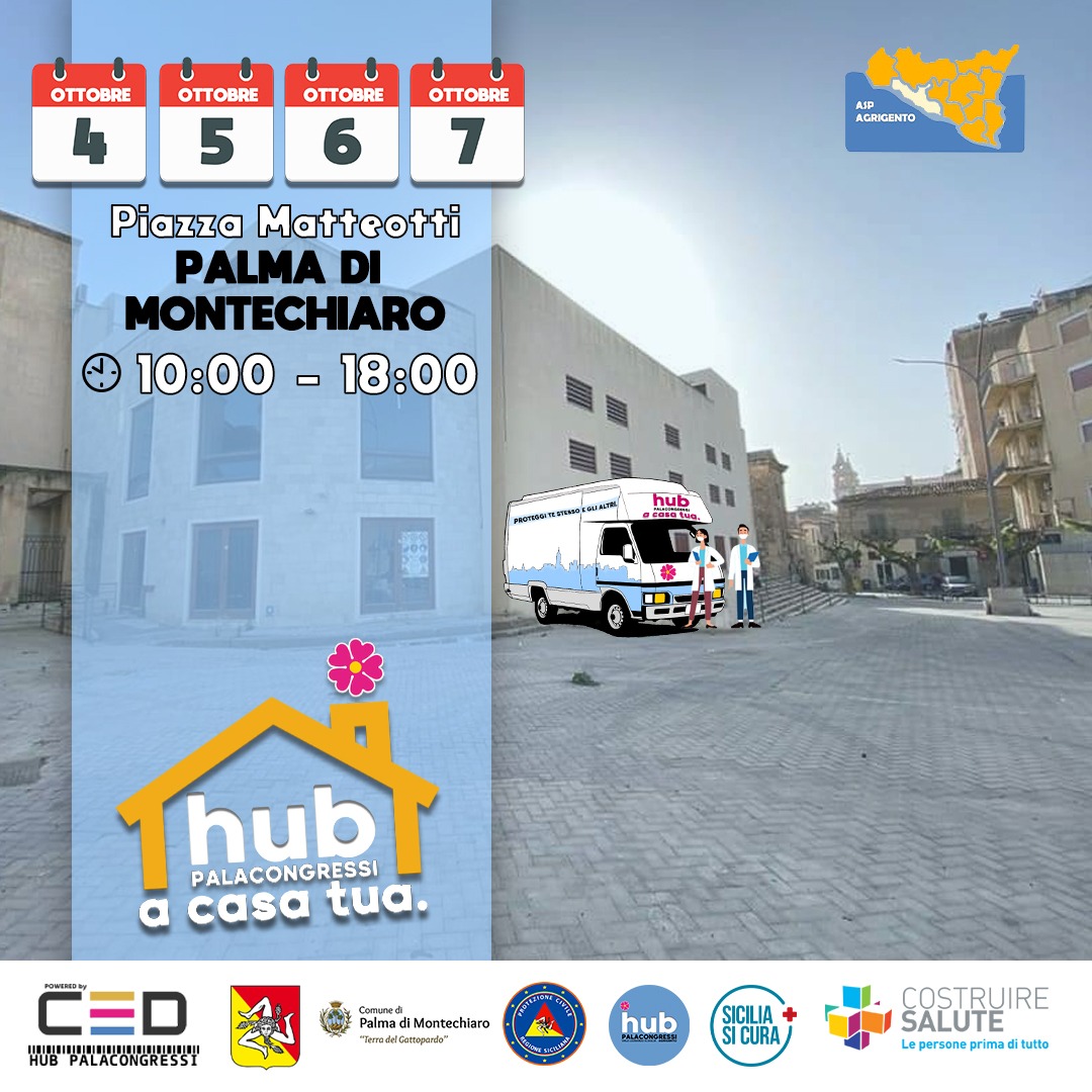 Il camper vaccinale ASP “hub a casa tua” farà tappa a Licata e Palma di Montechiaro Il camper vaccinale ASP “hub a casa tua” farà tappa a Licata e Palma di Montechiaro