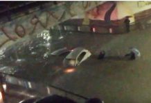 Canicattì, violento nubifragio: auto rimangono intrappolate sotto il ponte di via Carlo Alberto(Video)