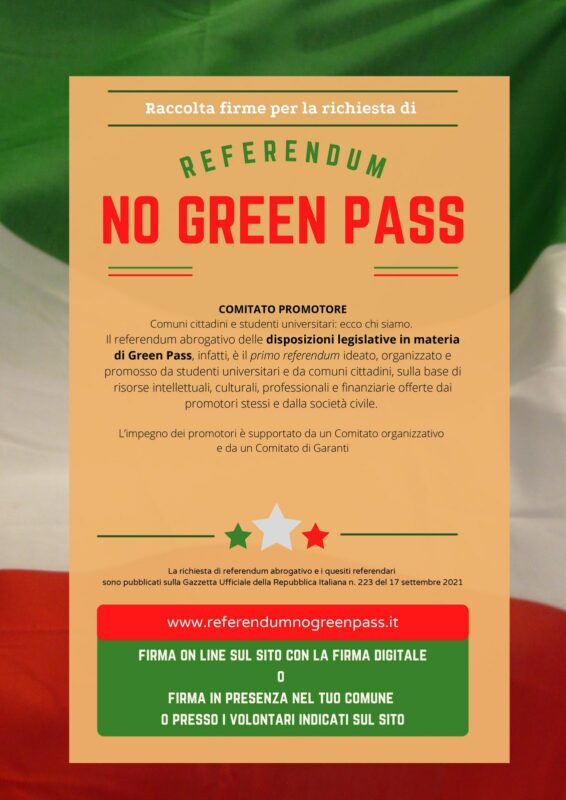 Proposta referendum no Green pass