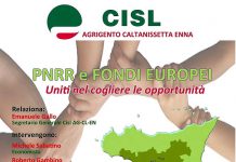 Caltanissetta, Cisl:convegno sul tema “Piano Nazionale di Ripresa e Resilienza”